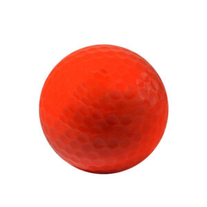 Red golf ball with power and beauty